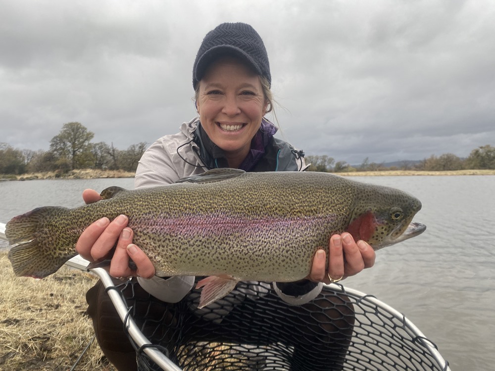 Another trophy trout for Liz.