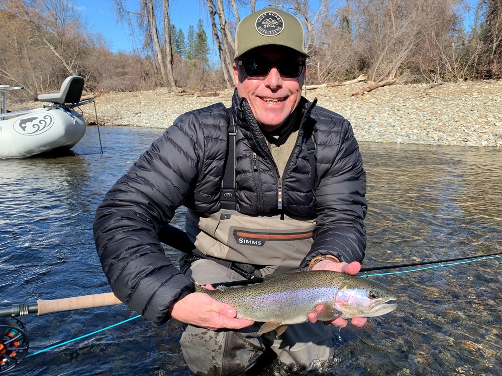 Steve with his very first steelhead on the swing!