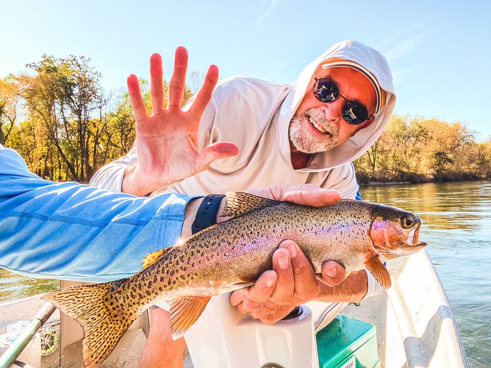 Mike smashed it from the back of the boat!