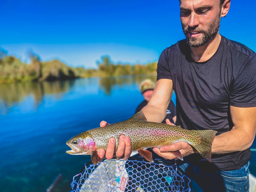 Matt with a beautiful 19 inch trout... or steelhead...