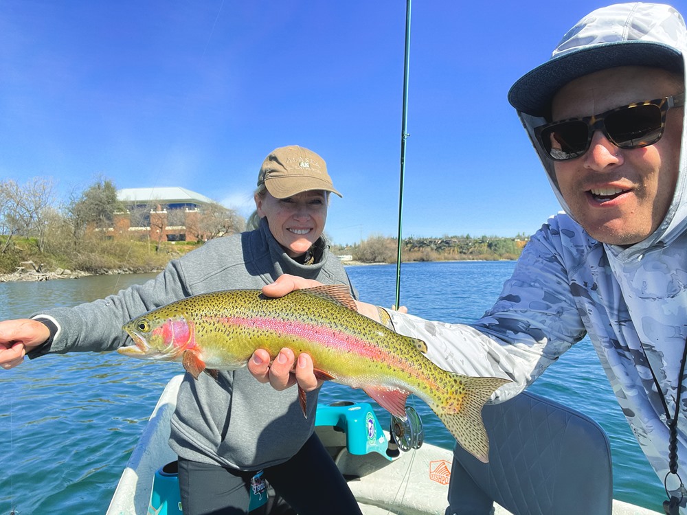 Diane wasn't interested in holding a fish, but she liked catching them!