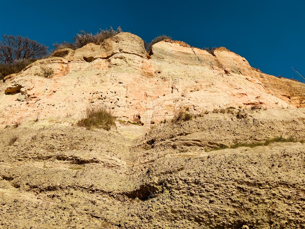 Close up of the bluff