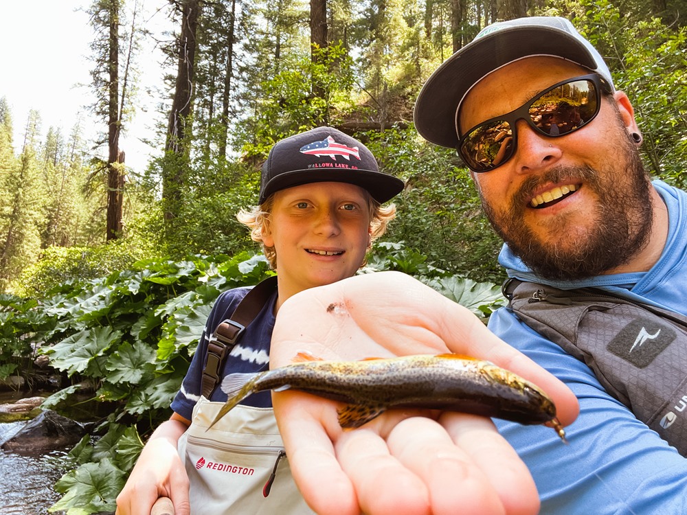Pete's first fish on a fly rod was small, but memorable!