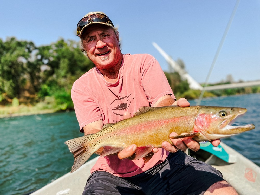 Tom with a gorgeous Sacramento rainbow trout