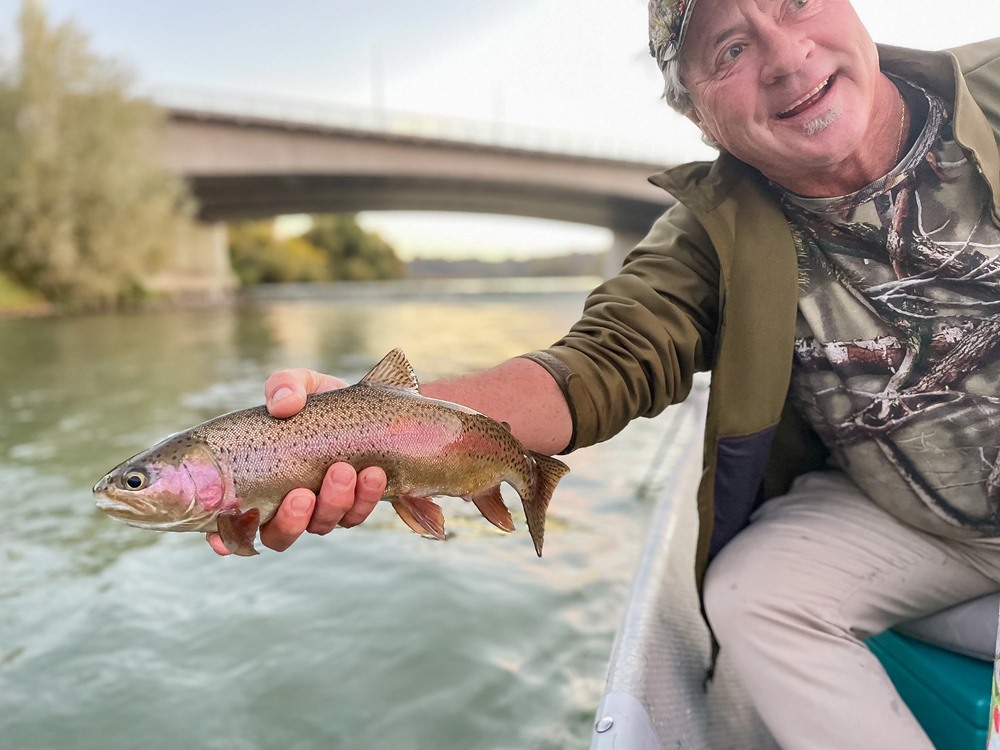 Sometimes you hook trout while stripping your flies in to recast