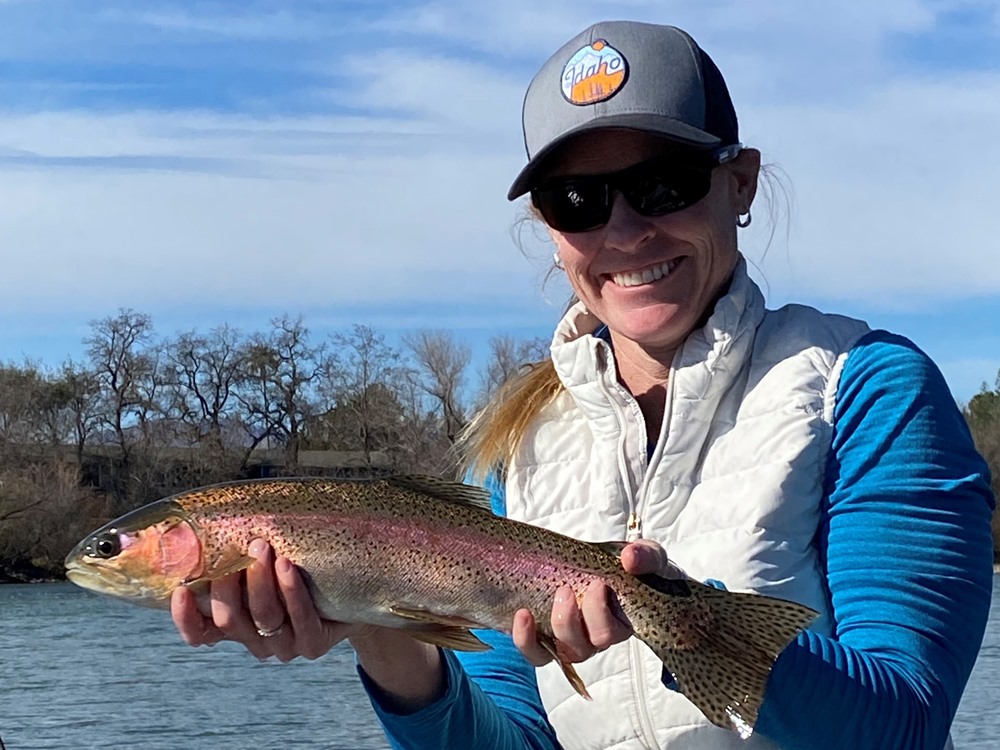 Katie Harris with a typical fish for the day