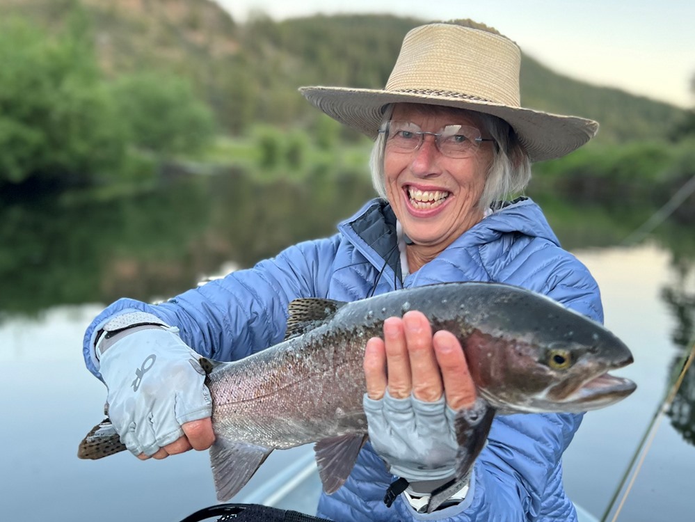 Kathleen with a big rainbow