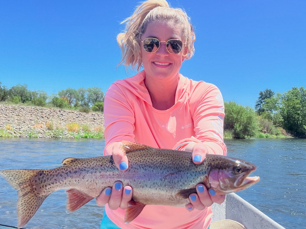 Kim with another Lower Sac trout!