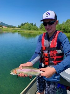 Lucas with a Fall River rainbow