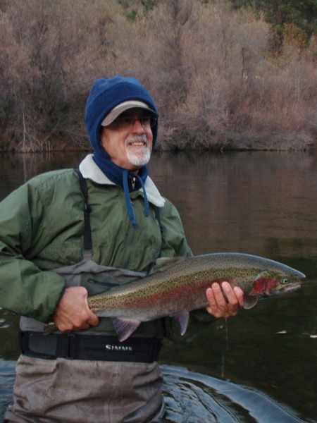 Donn with his first fish on a spey rod