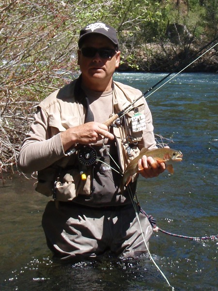 Dave with a colorful rainbow