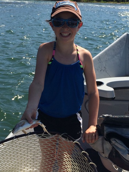 Lily with her first fish today