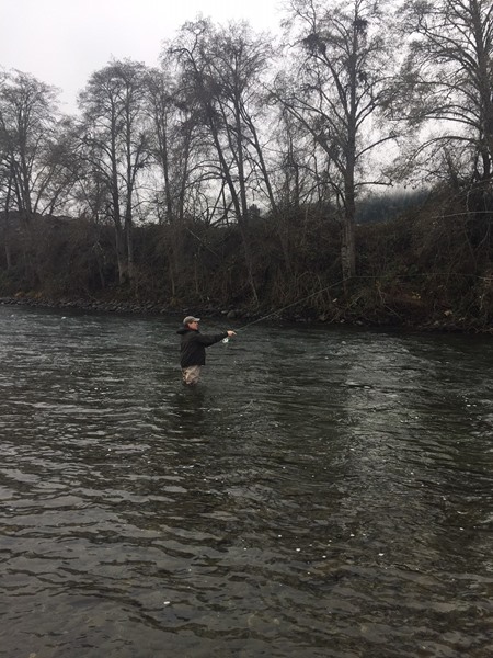 Dave trying his hand with a single hand swing set up.