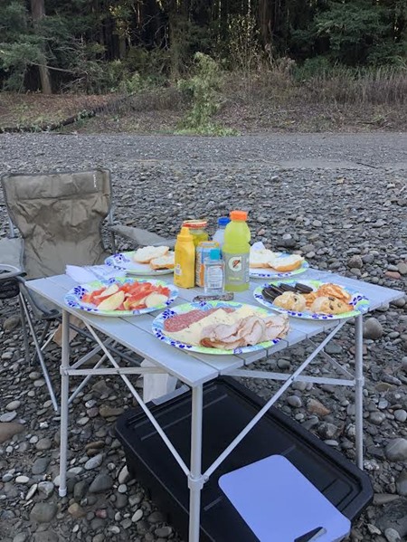 All the fixins for a river side lunch
