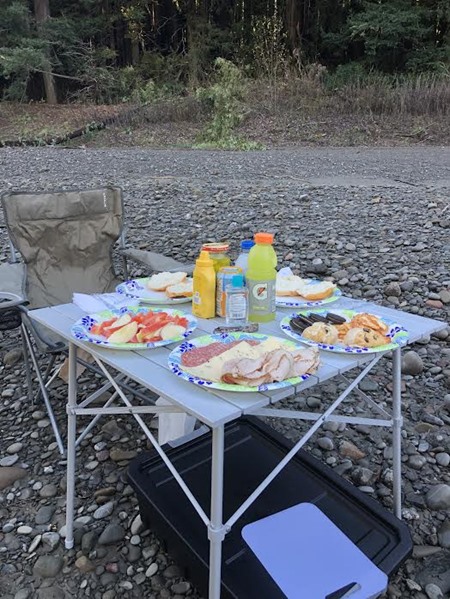 All the fixins for a river side lunch