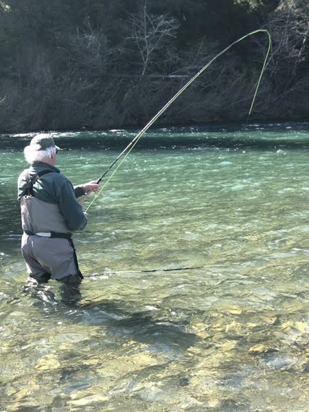 Bob with a nice bend in his rod