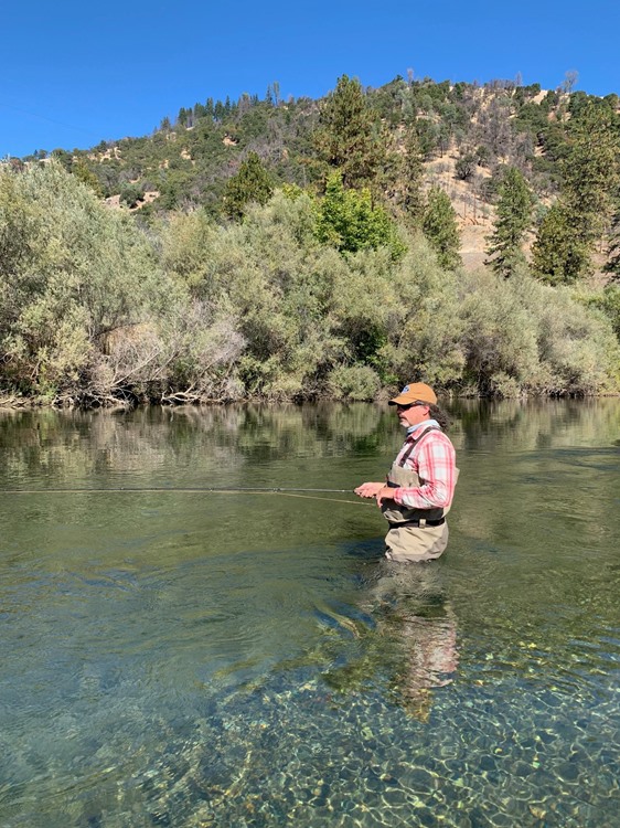 Andreas fishing a run on the Trinity River