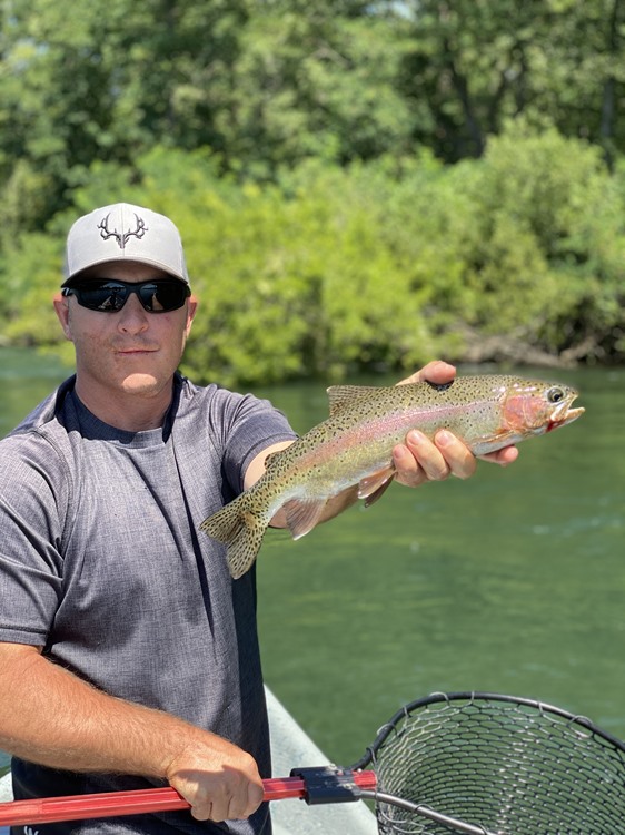 Jason put this beautiful fish in the boat on the mighty rubber legs!