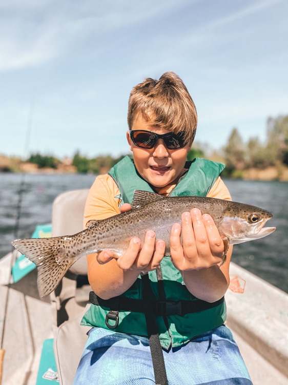 Cyril with a fish caught LITERALLY on the first cast.