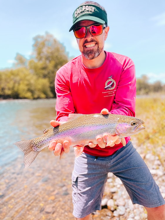 Sean's first cast onto a ledge got his line tight!