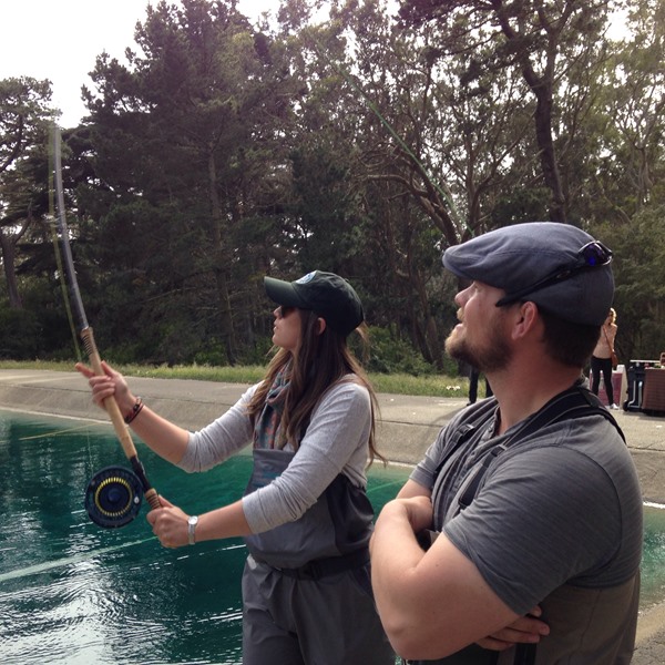 World champion Travis Johnson helping out Leslie with her cast