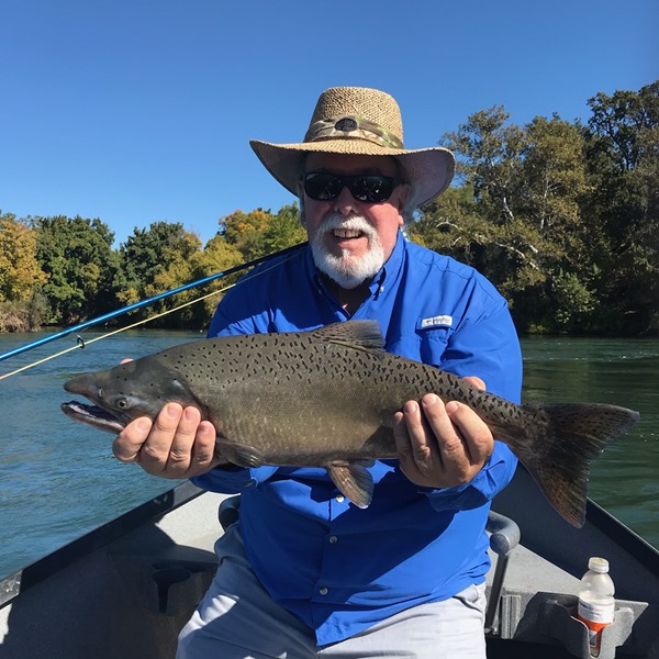 Steve with a Barge Hole Salmon 