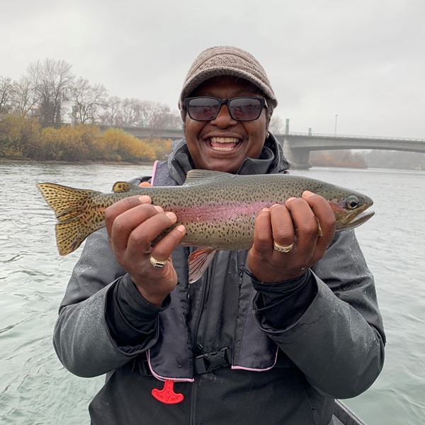 Patrick is hooked on fly fishing after today!