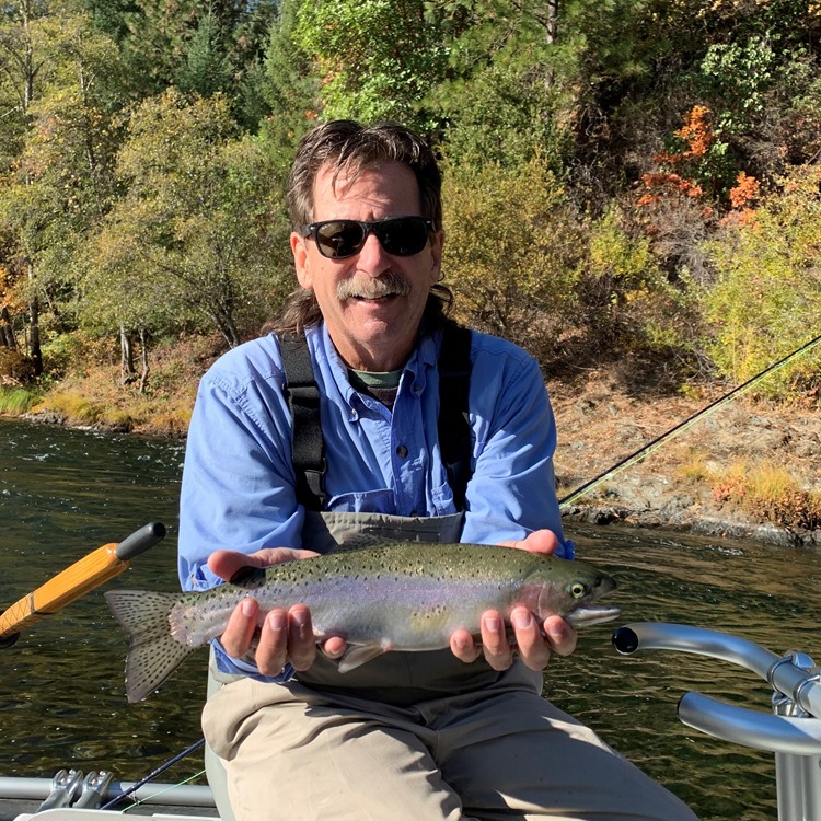 Scott with a small Trinity steelhead